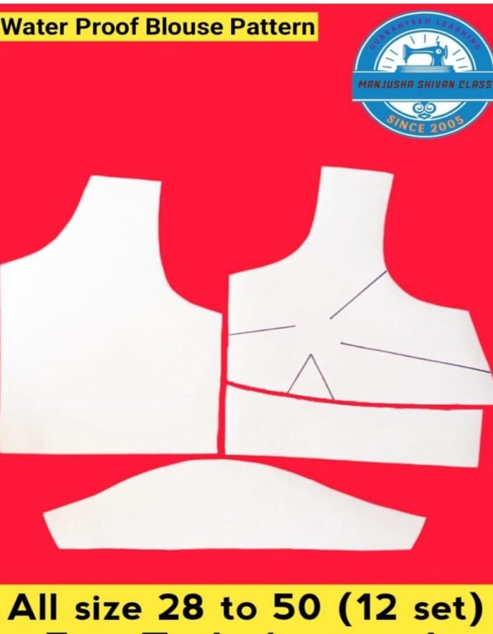 Four Tucks Boat Neck Blouse Paper Pattern